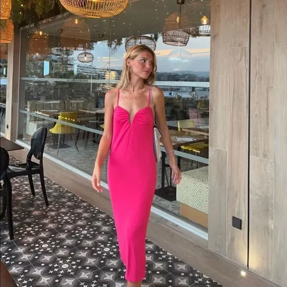 ZARA RUCHED SLIP DRESS - Picture 4 of 8